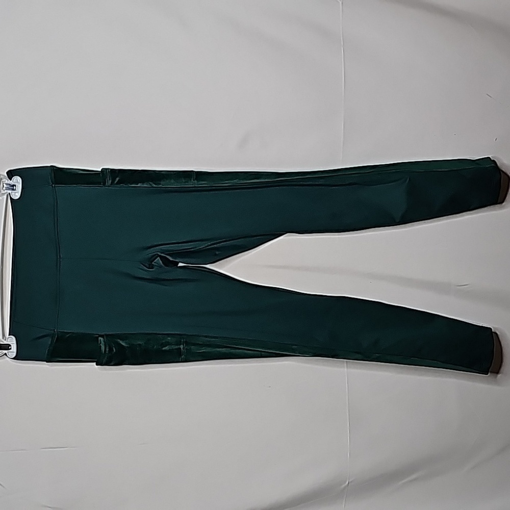 Victoria Secret Pink Active high waist green velvet side panels leggings sz Med